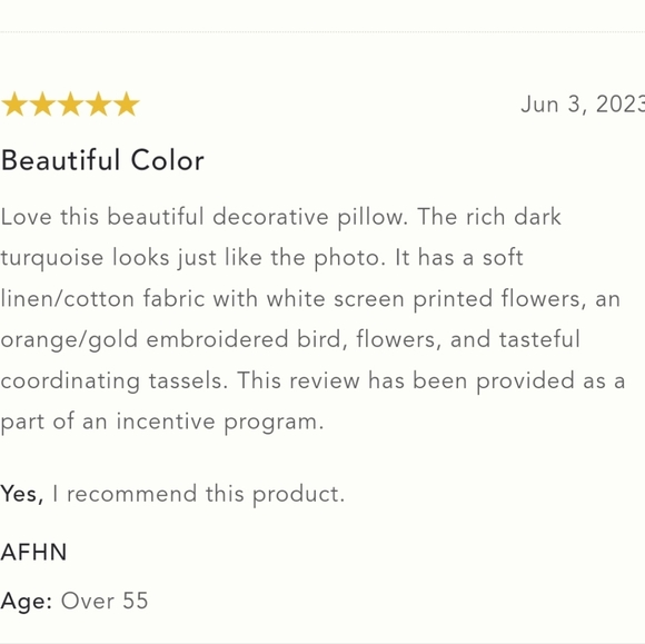 Anthropologie Tassled Perla Bird Pillow - Turquoise - Picture 9 of 14